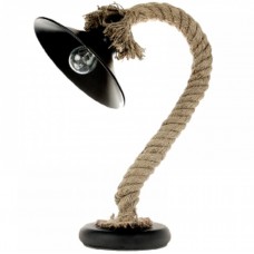 Πορτατίφ 1xE27 230V Μαύρο καπέλο με Σχοινί 3438-BL